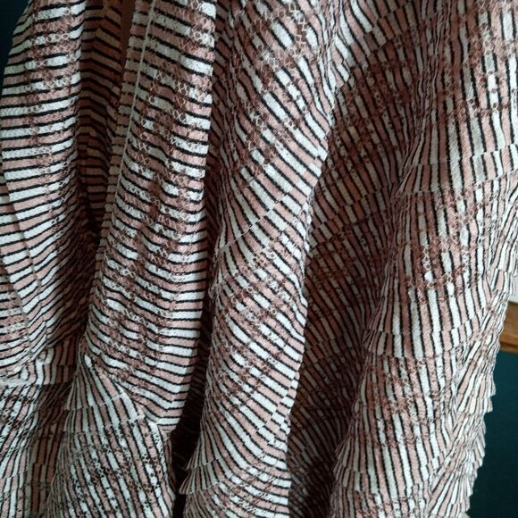 Alfani  4X Bell Sleeve Blouse Tiered Textured Boho Romantic Striped Pullover - Picture 6 of 9